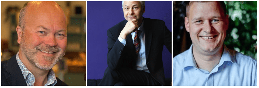 Bilder av Professor Øystein Vangsnes, UiT, professor Stefan Kölsch, UiB, og professor Bjarne K. Hansen, UiB/HUS